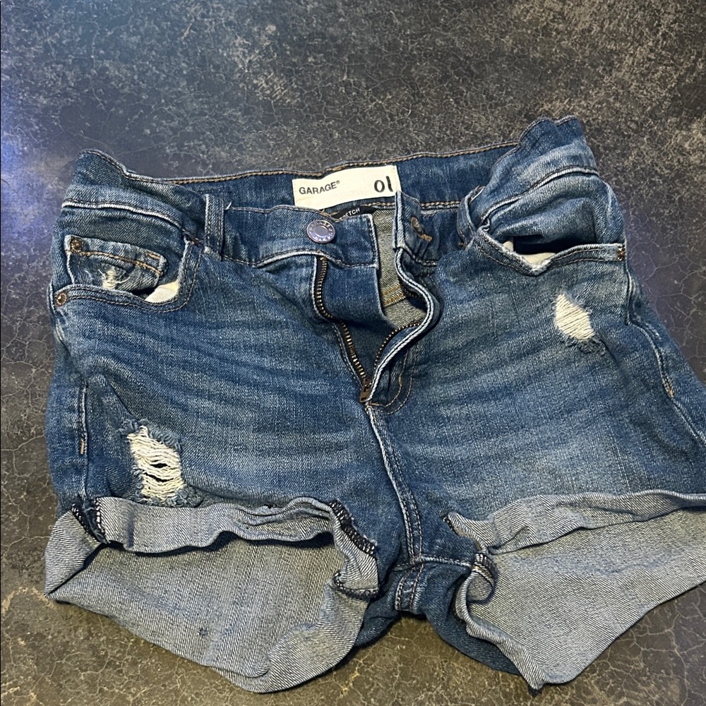 Garage Women's Distressed Blue Jean Shorts